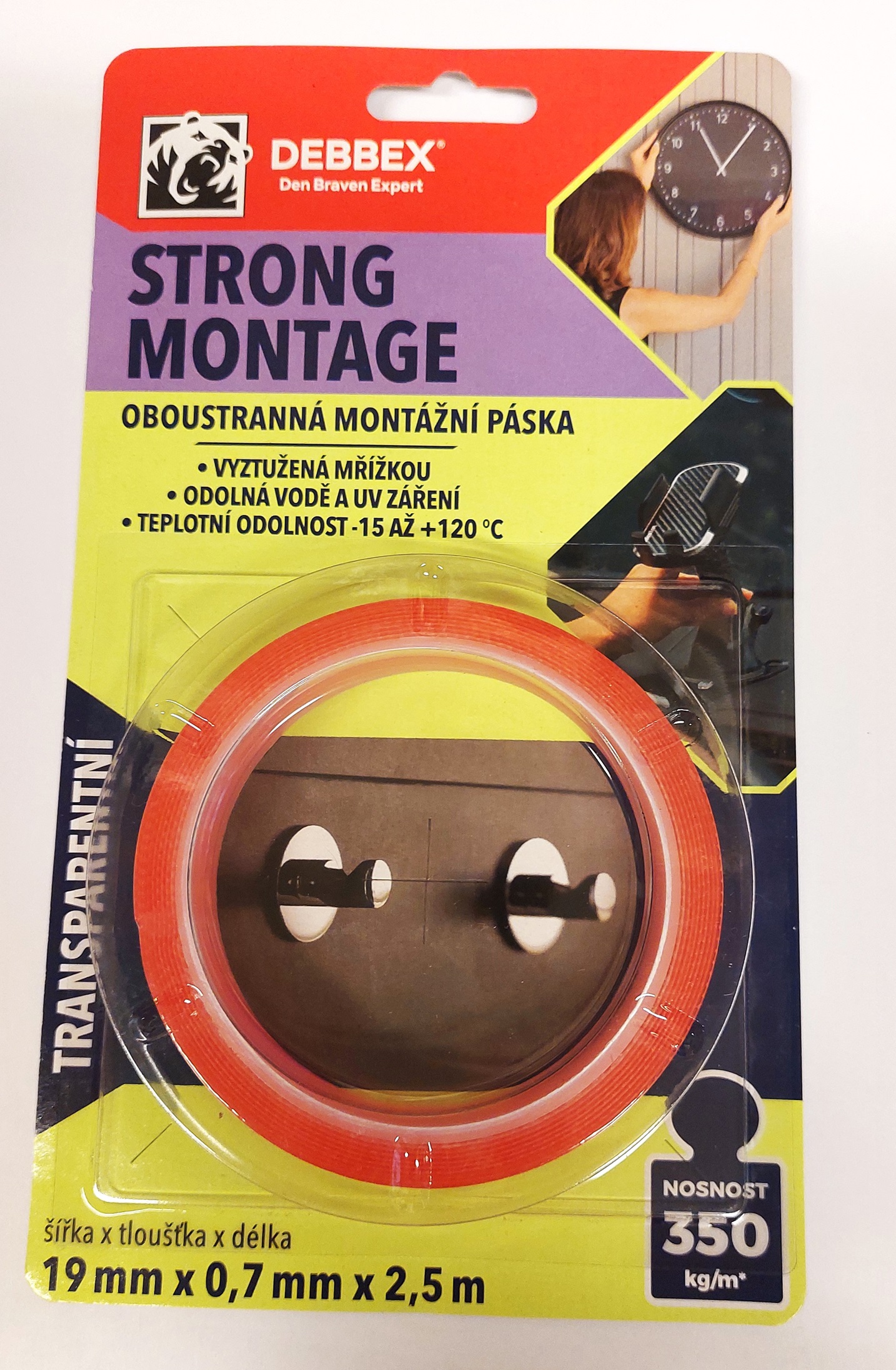 Oboustranná montážní páska vyztužená